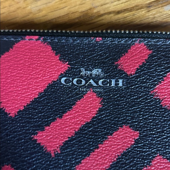 Coach Black and Red Geometric Wristlet - Picture 5 of 6